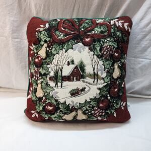 Riverdale Tapestry pillow beautiful Christmas scene U